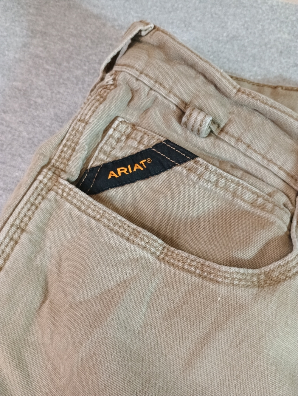 Ariat Mens Size 40 Khaki Carpenter Pants with Utility Pocket - Picture 4 of 10